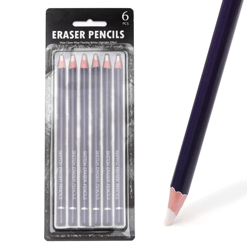 Pen Style Eraser 6 pcs  Ideal for Sketch Artist