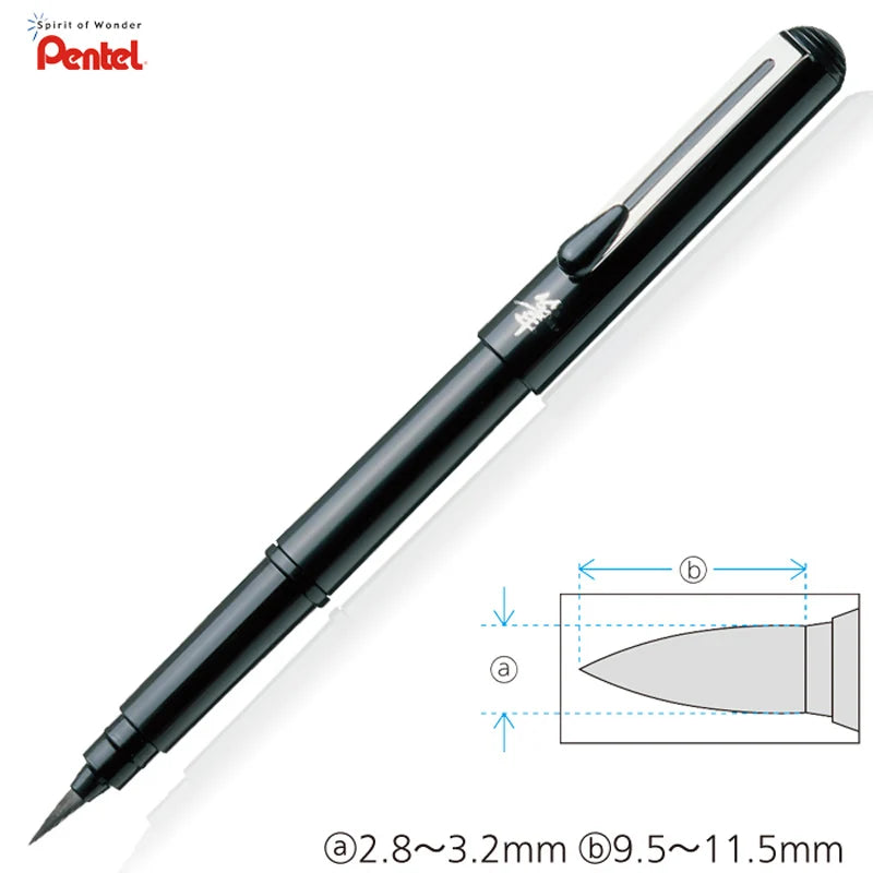 PENTEL Brush Pen Refillable for Calligraphy Includes 2 Black Ink Refills