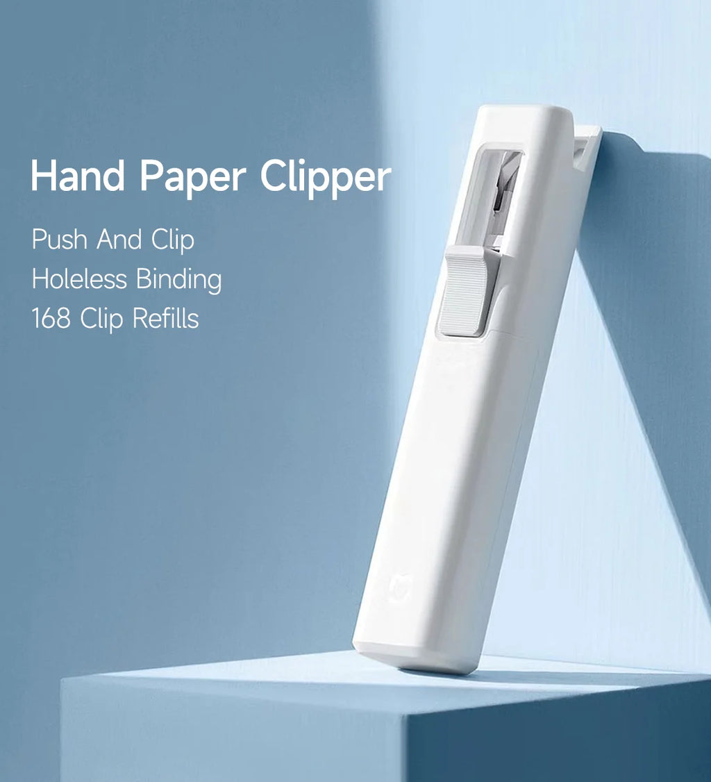 MIJIA Hand Paper Clipper With 168 Refills Metal pusher Stapler