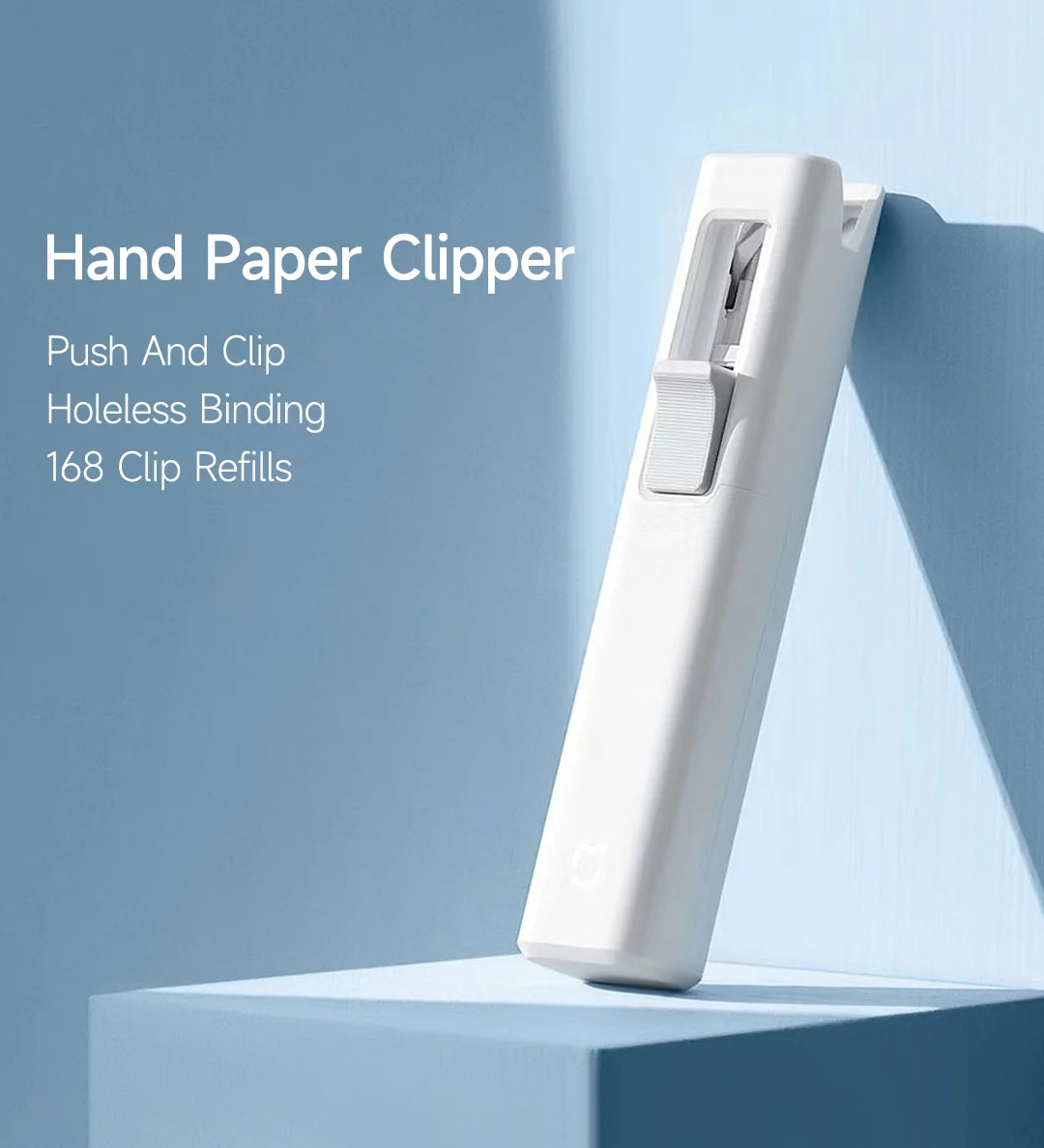 MIJIA Hand Paper Clipper With 168 Refills Metal pusher Stapler