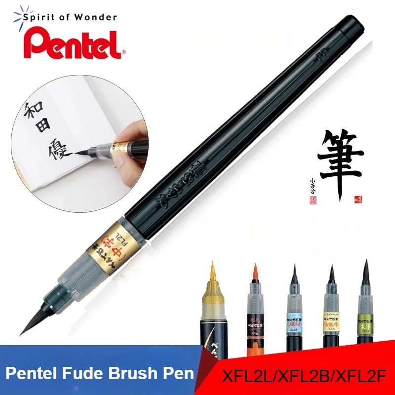 PENTEL Fude Brush Pen Extra Fine,Medium,Bold 1 pcs for Calligraphy