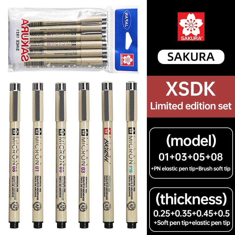 SAKURA Pens Set Waterproof FineLiner Pigma