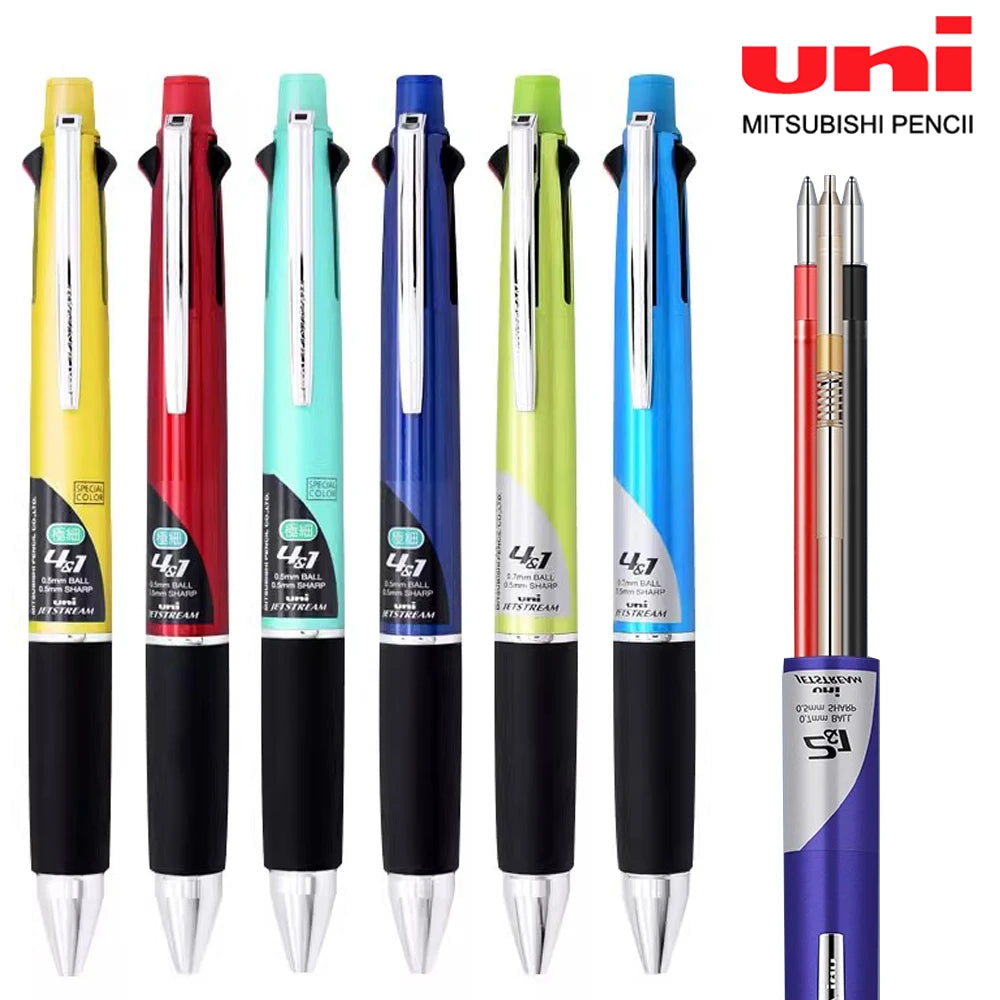 UNI JETSTREAM Pen+Pencil Multi-function Pen 4 Color Ballpoint 0.5/0.7mm Japanese