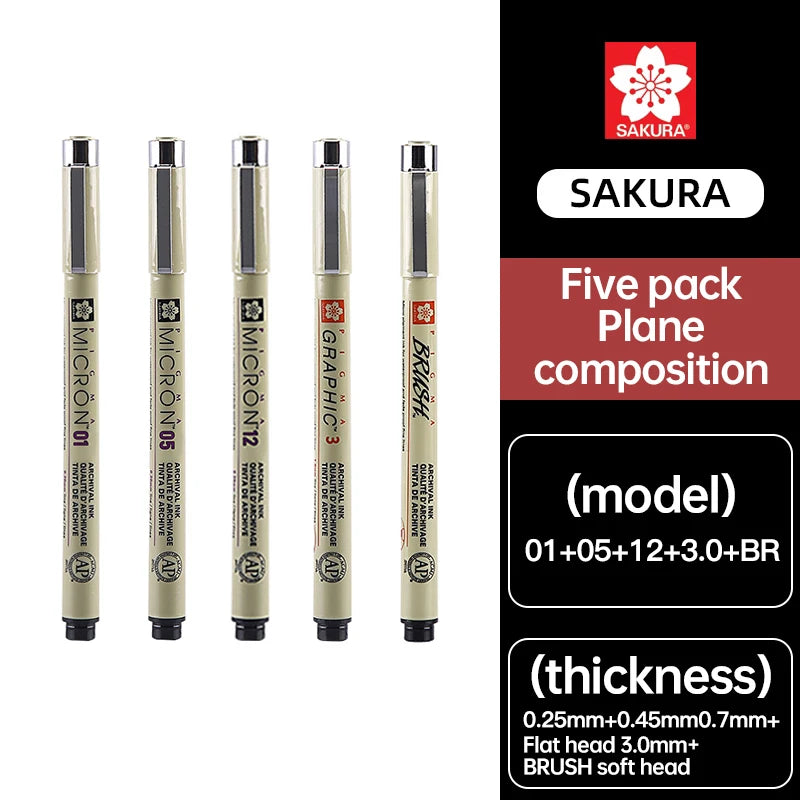 SAKURA Pens Set Waterproof FineLiner Pigma