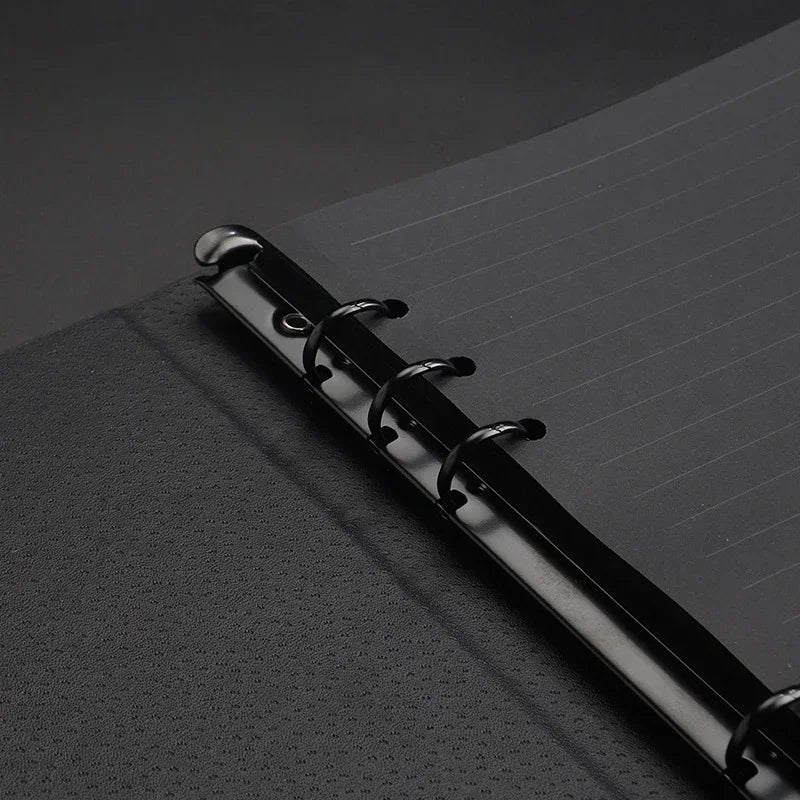 Notepad Minimalist Leather Inner Loose Black/White Paper