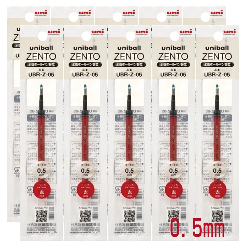 Packaging of Uniball Zento ballpoint pen refills with visible branding.