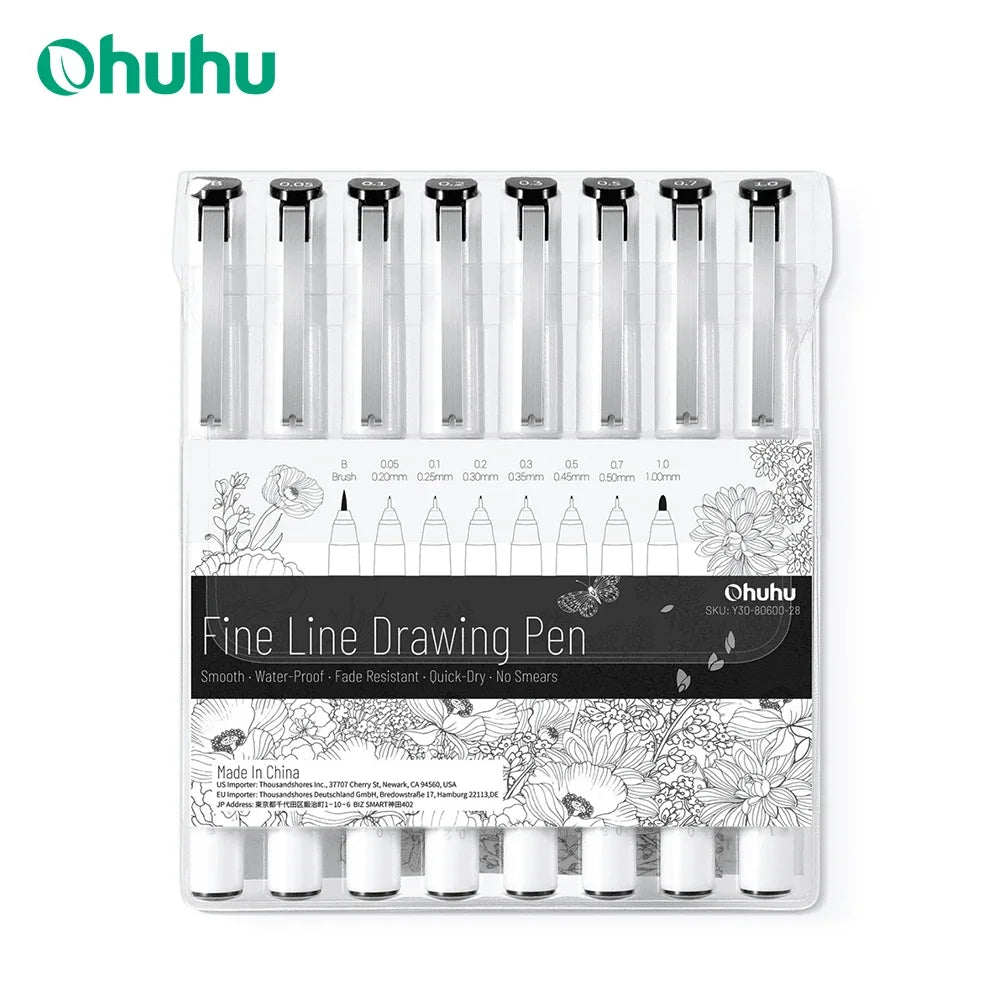 OHUHU Micro Pen Fineliner 8 Pack Sketching