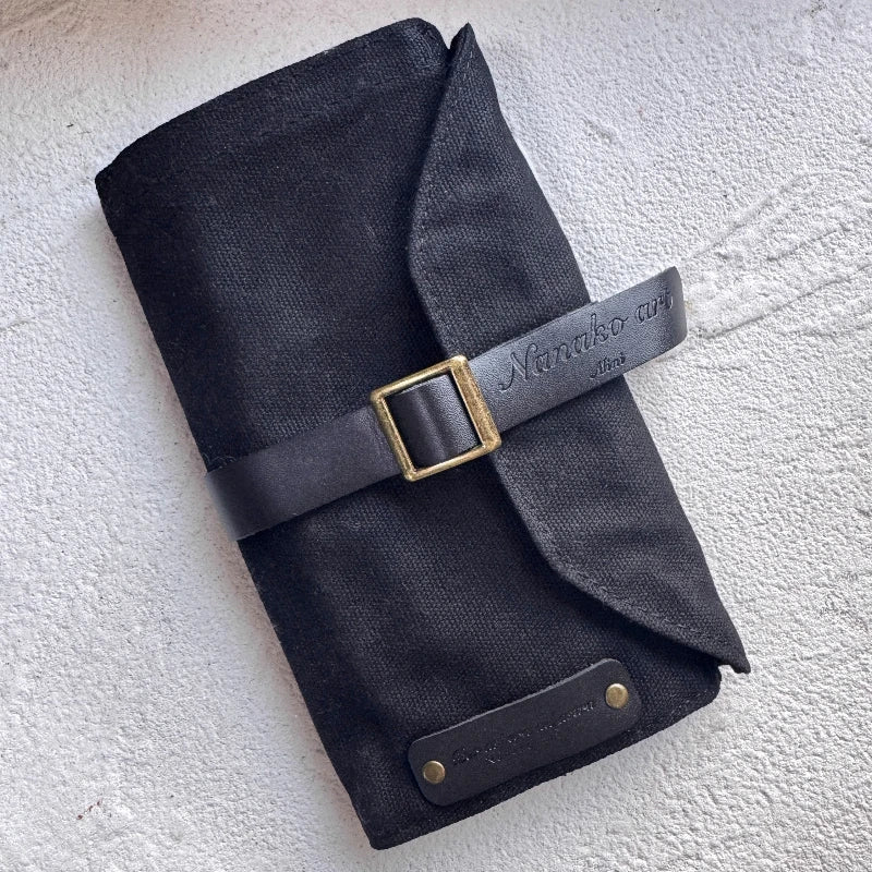 Pencil Bag Oil Wax Leather Waterproof Canvas
