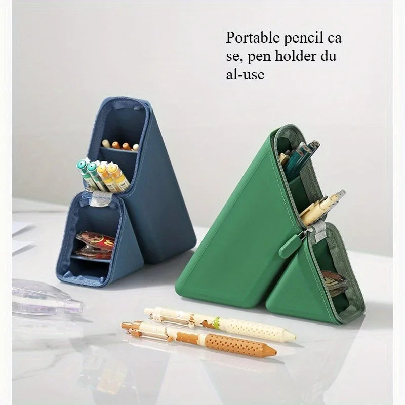 Pencil Case Foldable Silicone Large Capacity Expandable Different Colours