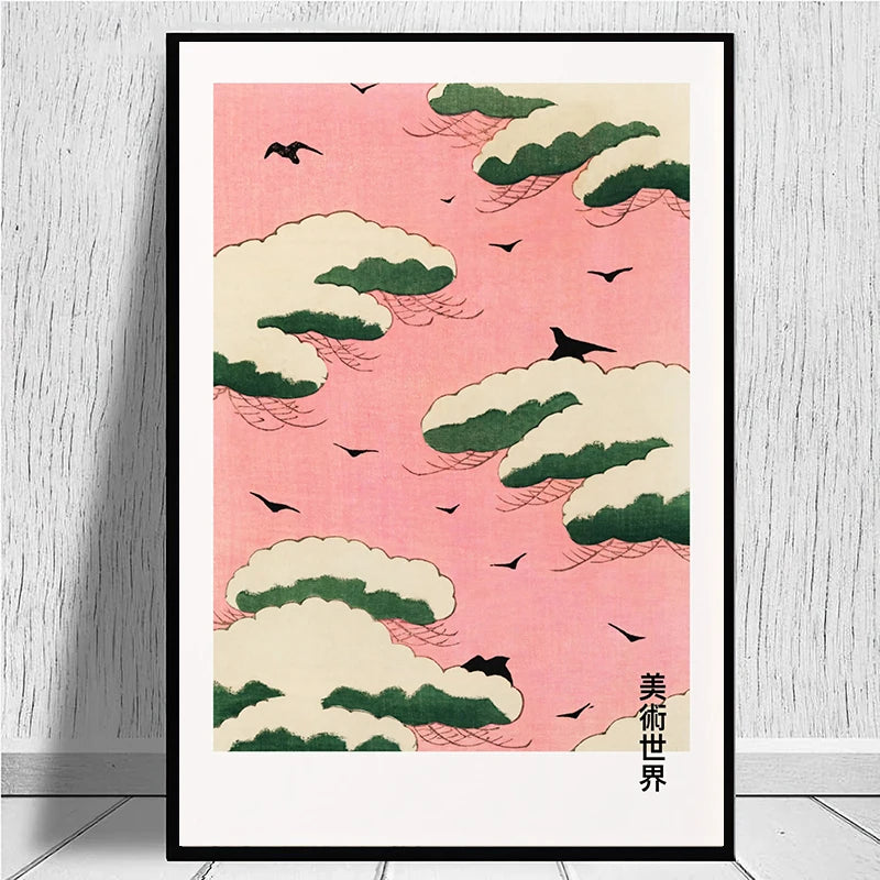 Posters Print Office Decor Minimalist Japanese Artist Exhibition Ohara Koson