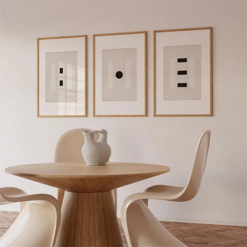 Posters and Prints Canvas Minimalist Japanese Black White Beige Simple Geometry