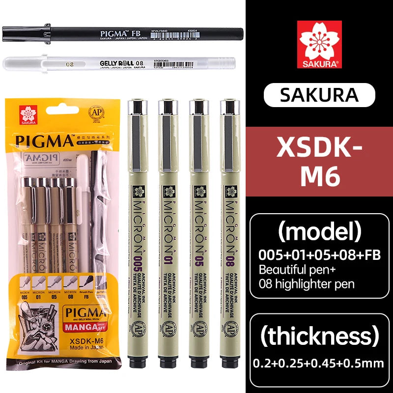 SAKURA Pens Set Waterproof FineLiner Pigma