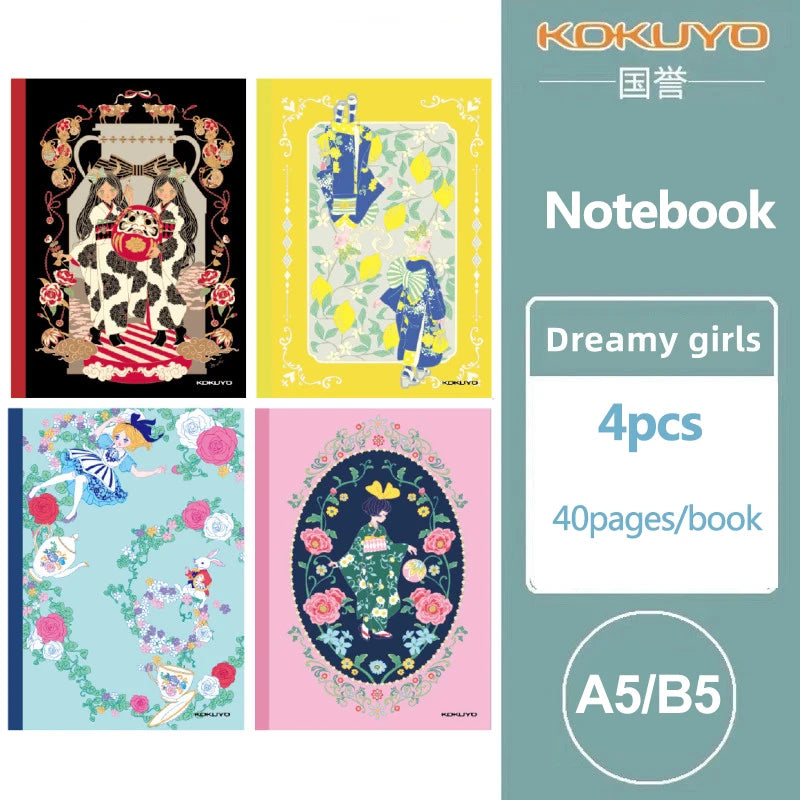 KOKUYO Notebook A5/B5 4 pcs Limited Edition Japanese motifs