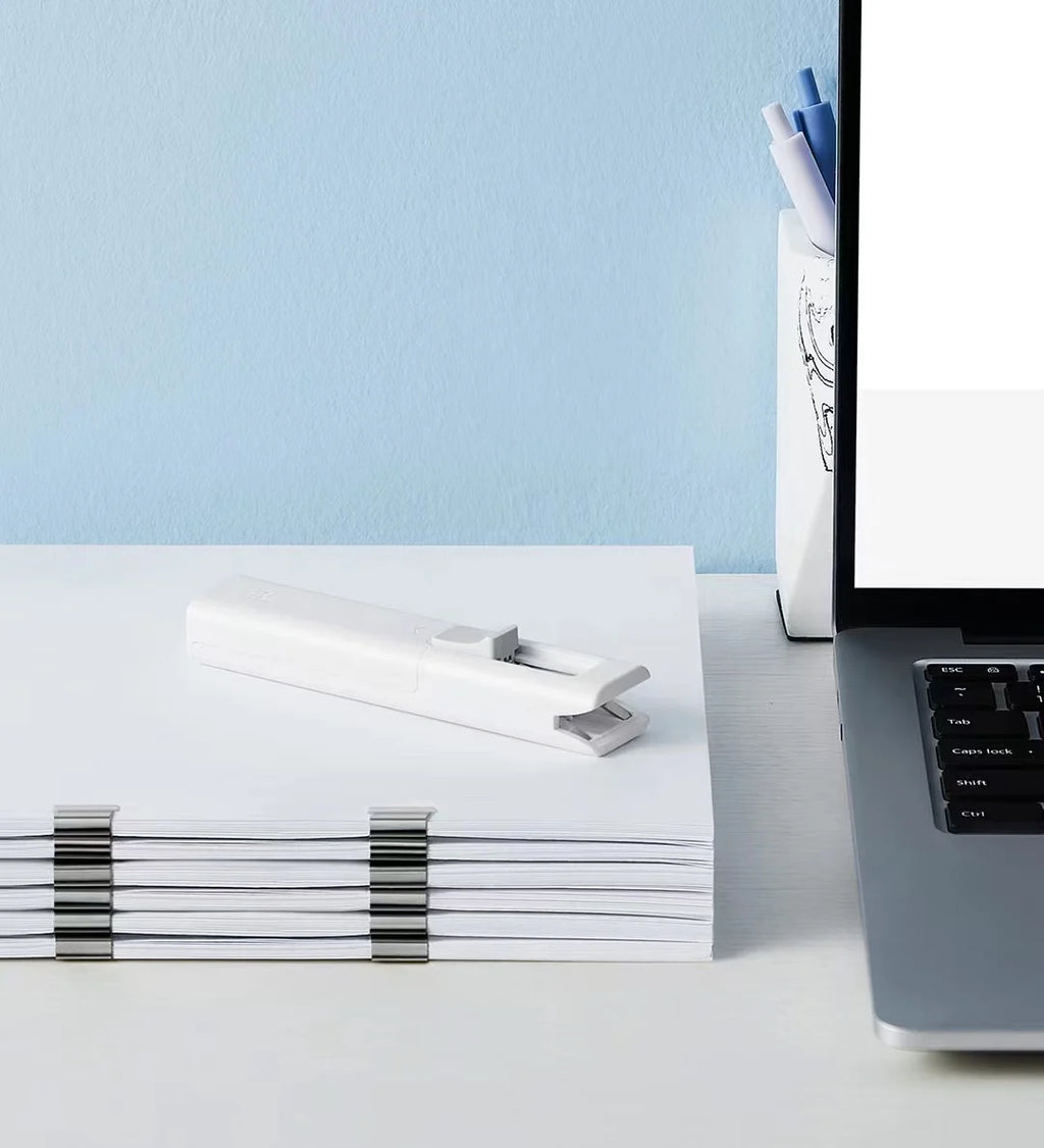 MIJIA Hand Paper Clipper With 168 Refills Metal pusher Stapler