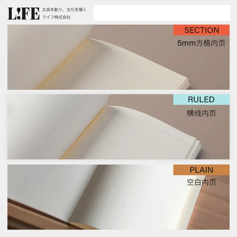 LIFE Noble Note section Notebook 100 sheets Grid/Horizontal A4/A5/B4/B5