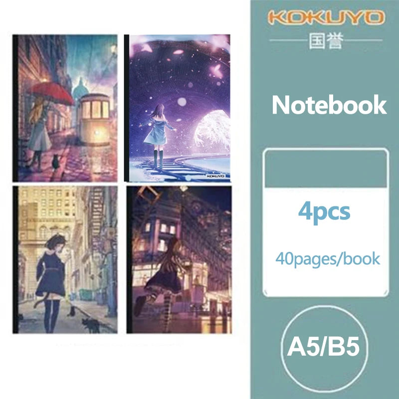 KOKUYO Notebook A5/B5 4 pcs Limited Edition Japanese motifs