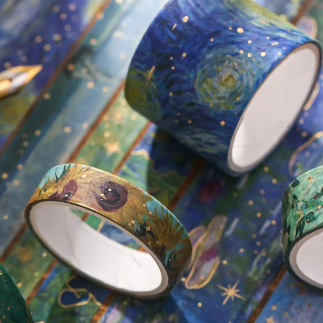 Washi Tape Starry Night with Gold 10 Rolls
