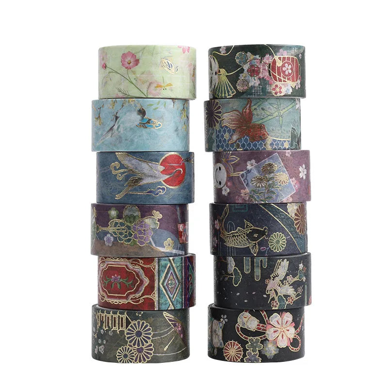 Washi Tape Japanese Motifs 20mm*2m 12 Rolls