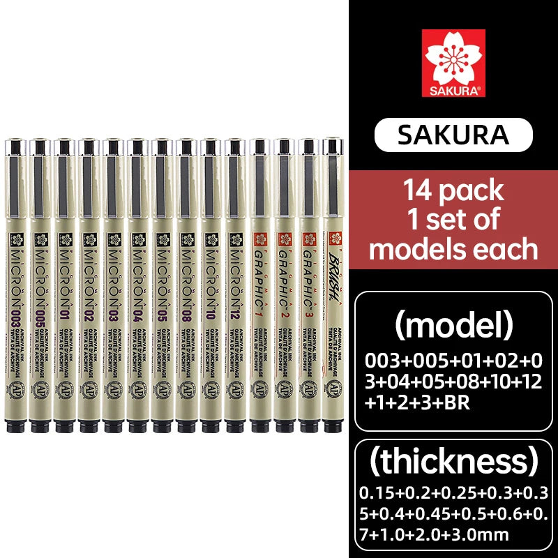 SAKURA Pens Set Waterproof FineLiner Pigma