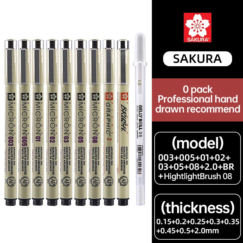 SAKURA Pens Set Waterproof FineLiner Pigma