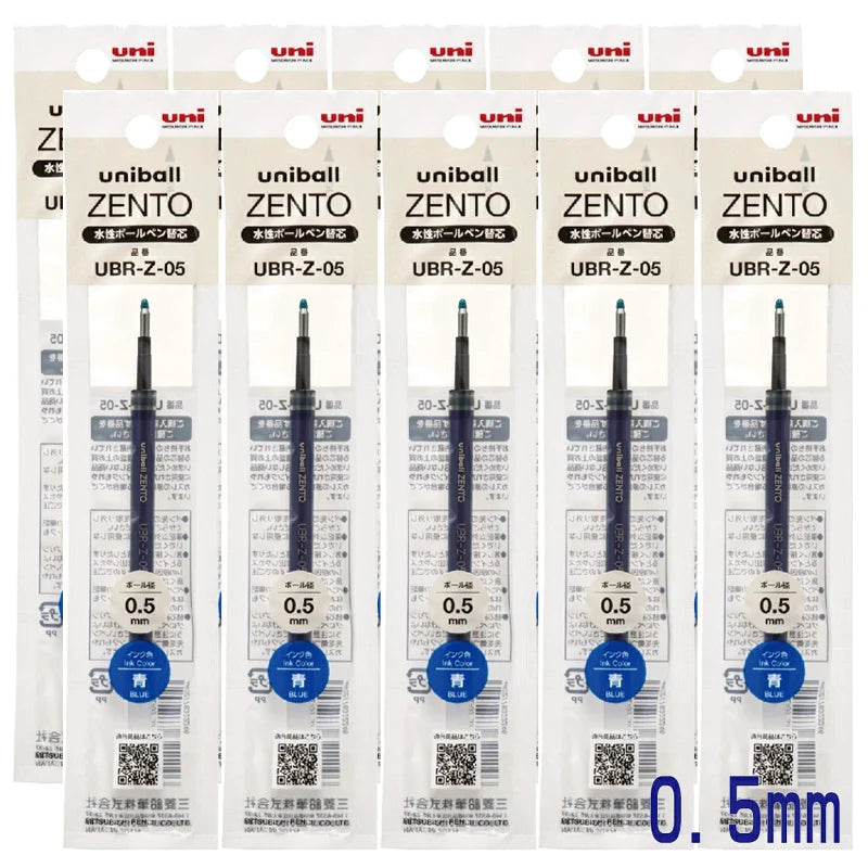 Packaging of Uni-ball Zento ballpoint pen refills with visible branding.
