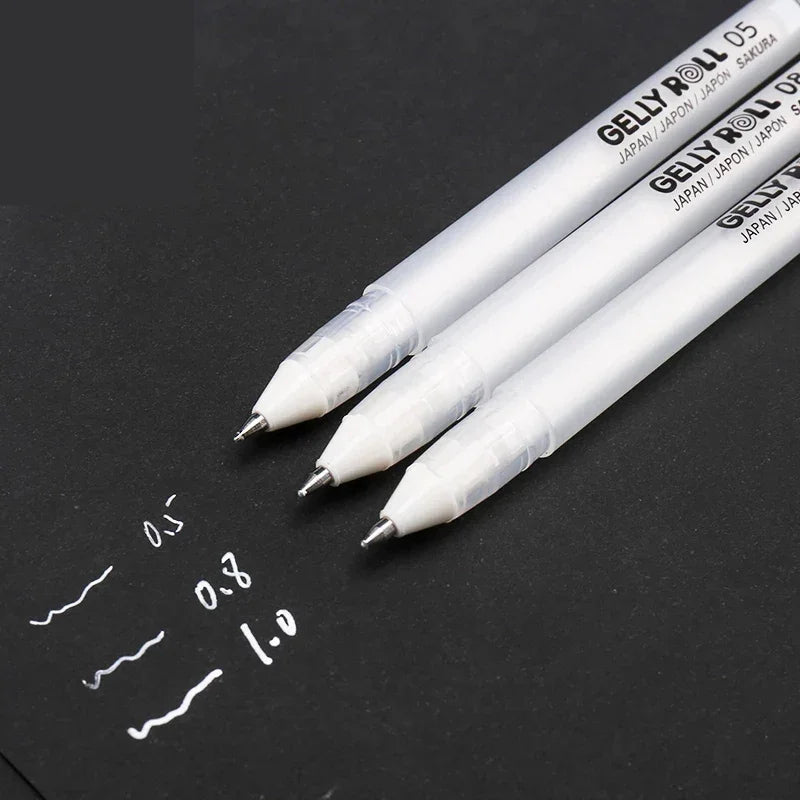 SAKURA Gelly Roll Gel Pen White Color 0.5mm 0.8mm 1.0mm