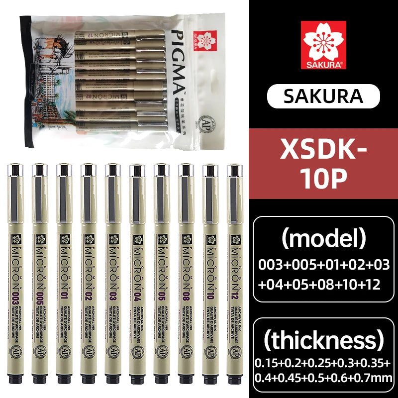 SAKURA Pens Set Waterproof FineLiner Pigma