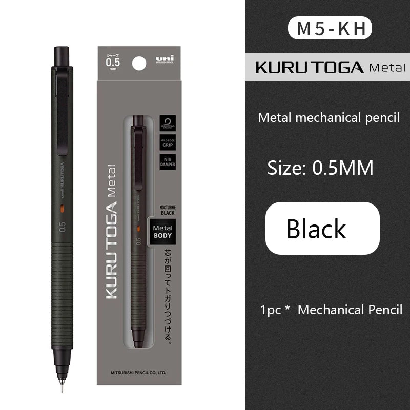 UNI Kuru Toga Mechanical Pencil M5-KW/KH 0.5mm Metal Body Self Rotation Anti-Break Lead
