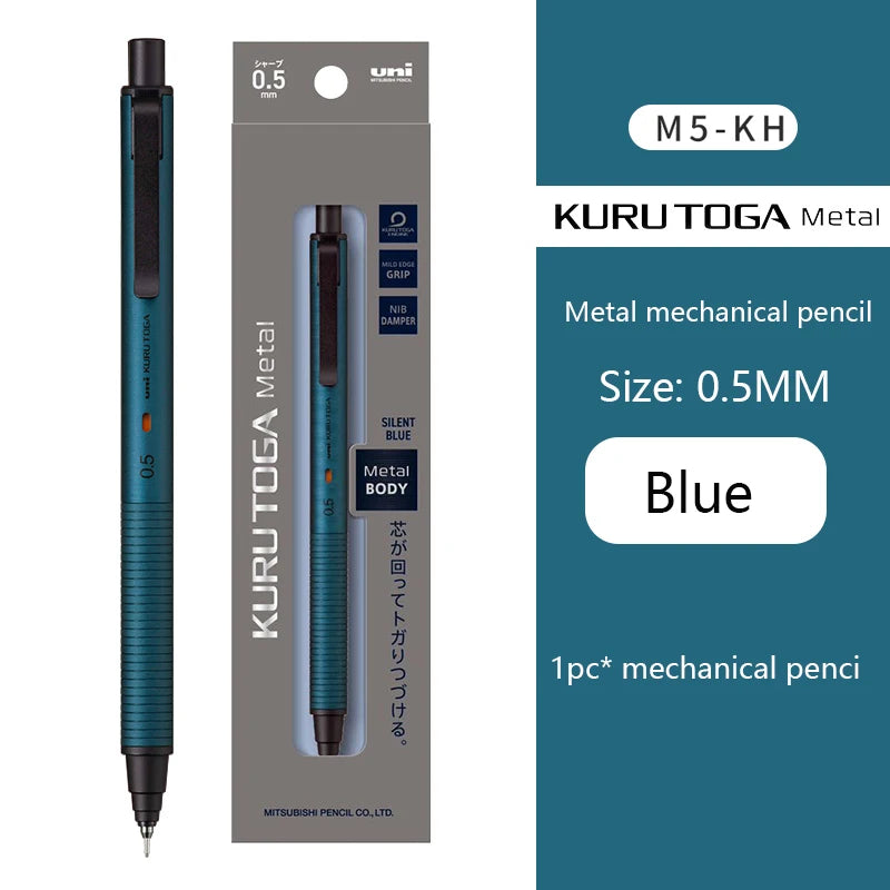UNI Kuru Toga Mechanical Pencil M5-KW/KH 0.5mm Metal Body Self Rotation Anti-Break Lead
