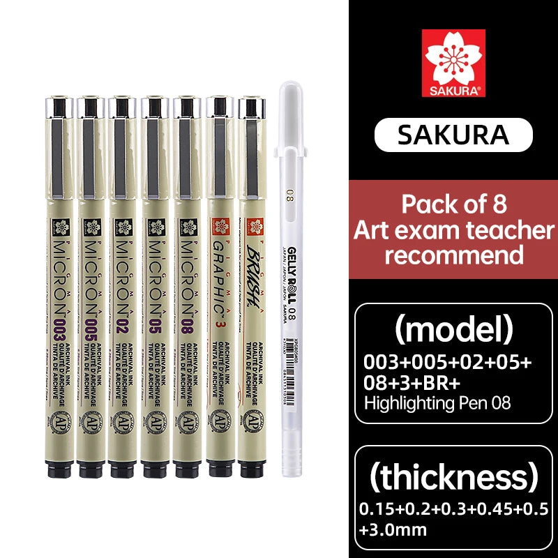 SAKURA Pens Set Waterproof FineLiner Pigma