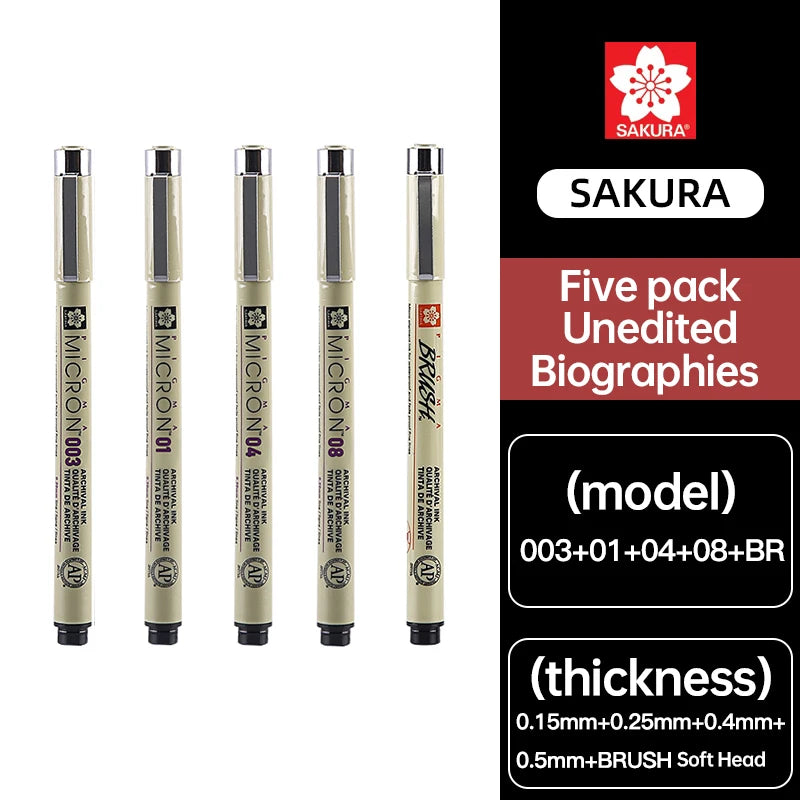SAKURA Pens Set Waterproof FineLiner Pigma