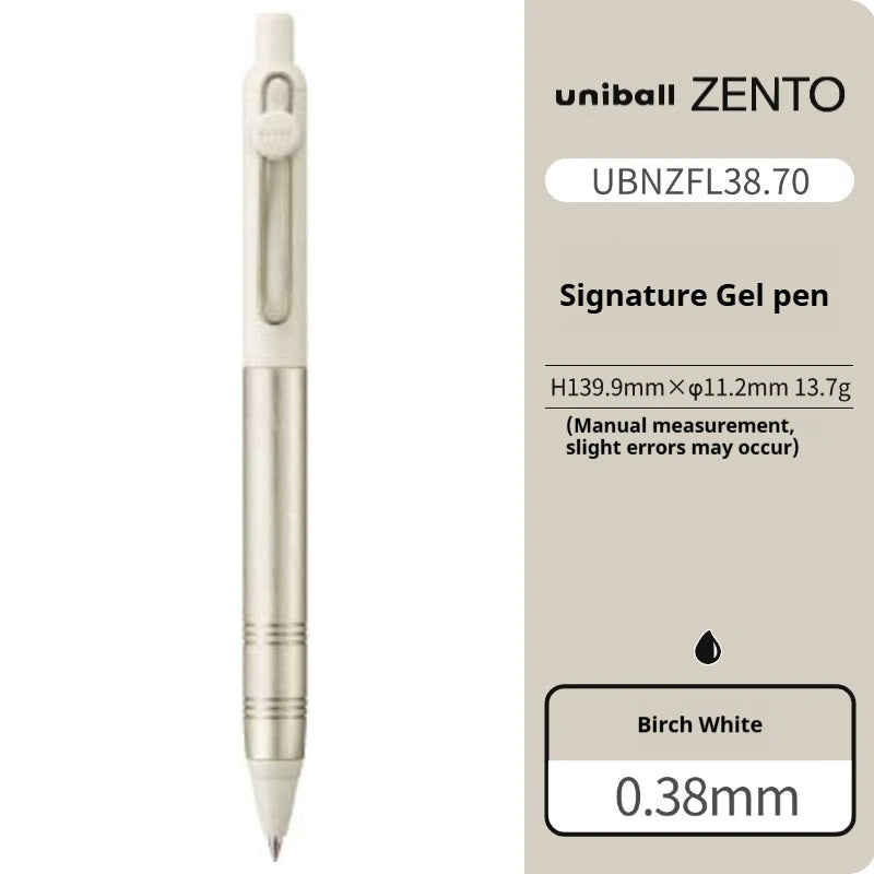 Uniball Zento Signature Gel pen with packaging on a white background