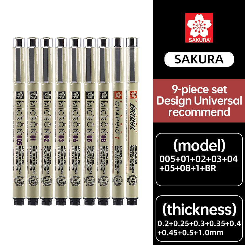 SAKURA Pens Set Waterproof FineLiner Pigma