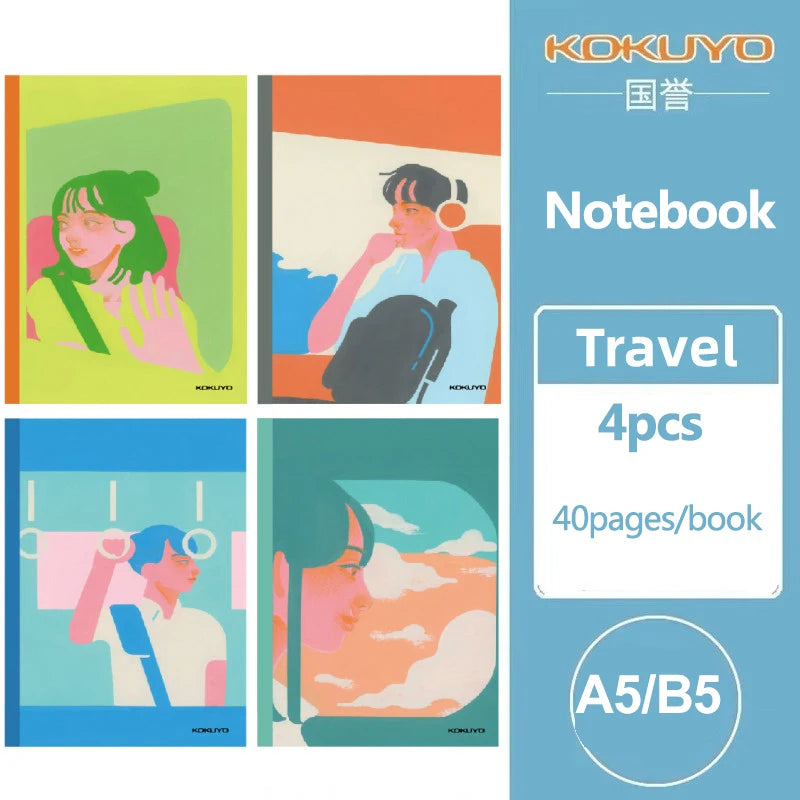 KOKUYO Notebook A5/B5 4 pcs Limited Edition Japanese motifs